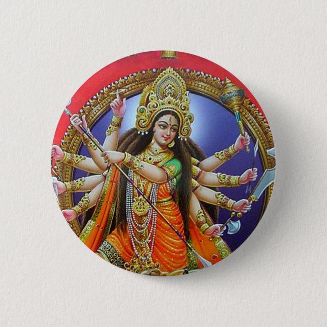 Badge Rond 5 Cm Goddess Durga (Devant)