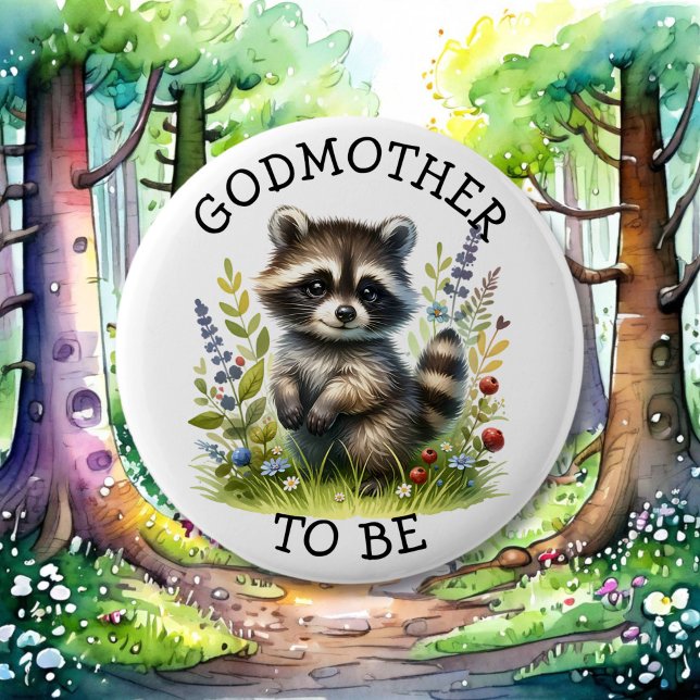 Badge Rond 5 Cm Godmère à être | Baby shower à thème Woodland (Créateur téléchargé)