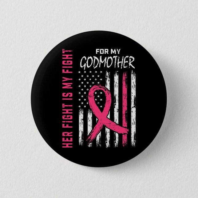 Badge Rond 5 Cm Godmère Cancer du sein Sensibilisation Indicateur  (Devant)