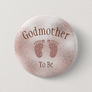Badge Rond 5 Cm Godmère Pour Être Baby shower Rose Fille Bébé 