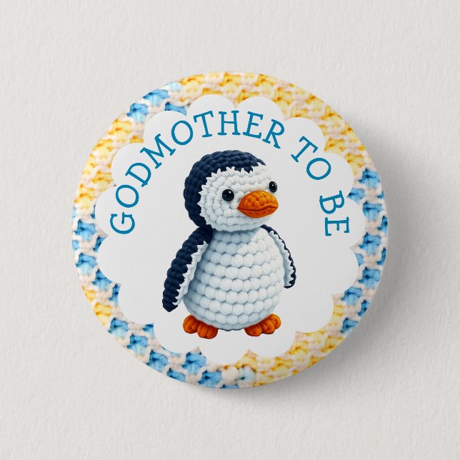 Badge Rond 5 Cm Godmother to Be | Boy's Baby Shower (Devant)