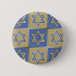 Badge Rond 5 Cm Gold Blue Star de David Art Panels