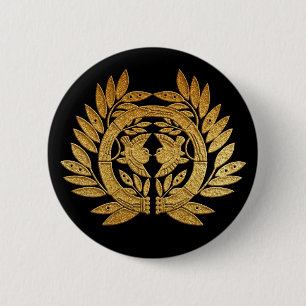 Badge Rond 5 Cm Gold Date Take in Suzume Kamon