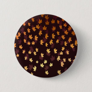 Badge Rond 5 Cm Gold Maple Leaf on dark red