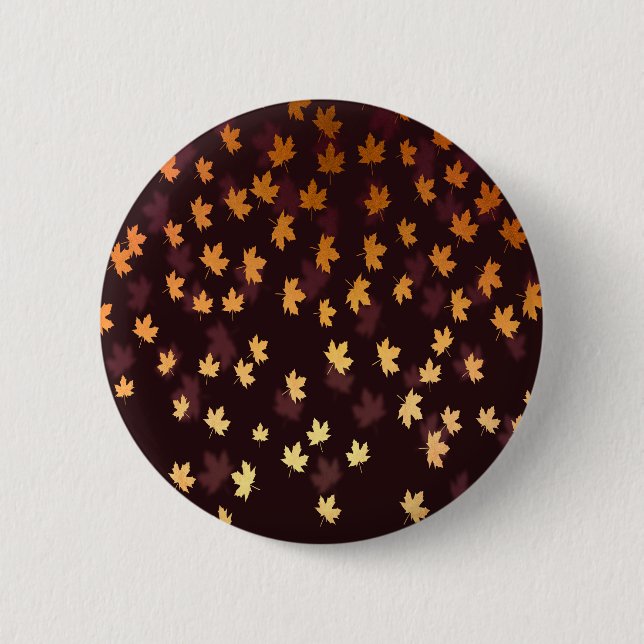 Badge Rond 5 Cm Gold Maple Leaf on dark red (Devant)