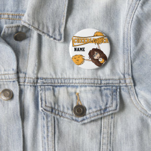 Badge Rond 5 Cm Gold Pom-pom girl Cute Girl  Personnaliser