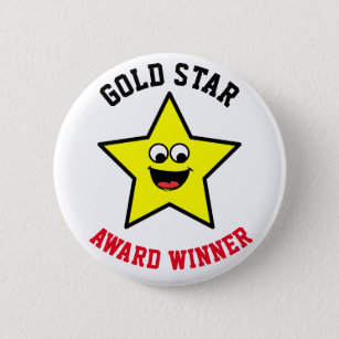 Badge Rond 5 Cm Gold Star Bonne récompense au travail