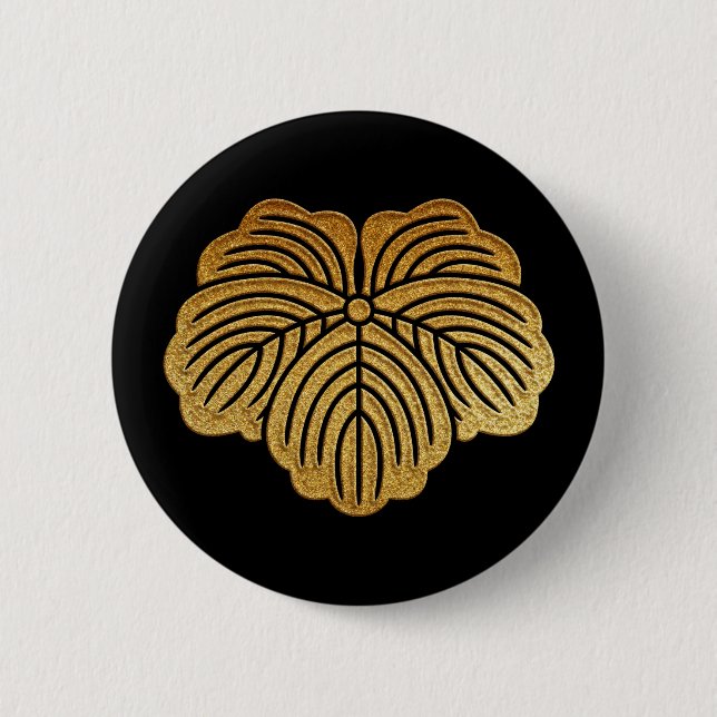 Badge Rond 5 Cm Gold Tsuta Kamon (Devant)
