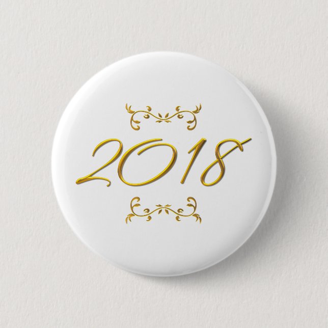 Badge Rond 5 Cm Golden 3-D Look 2018 (Devant)
