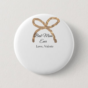 Badge Rond 5 Cm Golden bow parties scintillant meilleure mère jama