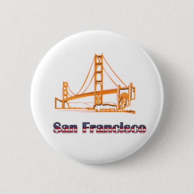 Badge Rond 5 Cm Golden gate bridge (Devant)