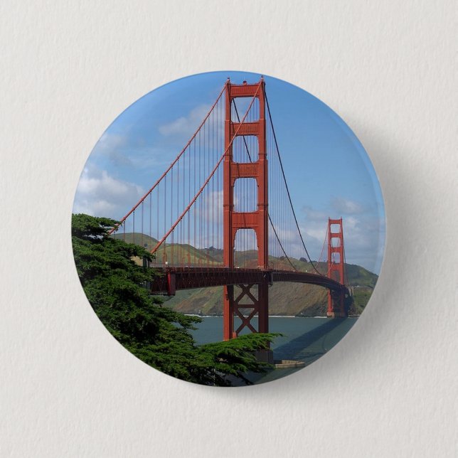 Badge Rond 5 Cm Golden gate bridge, San Francisco (Devant)