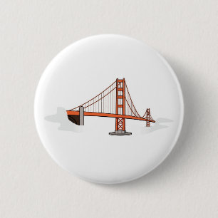 Badge Rond 5 Cm Golden Gate BridgeSan Francisco Destination