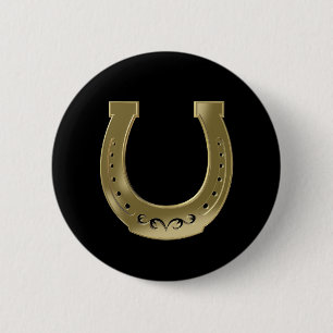Badge Rond 5 Cm Golden horseshoe