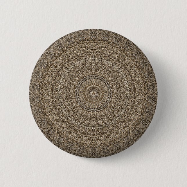 Badge Rond 5 Cm Golden Mandala (Devant)
