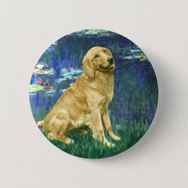 Badge Rond 5 Cm Golden Retriever 1 - Lys 5 (Devant)
