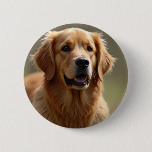 Badge Rond 5 Cm Golden Retriever Chien