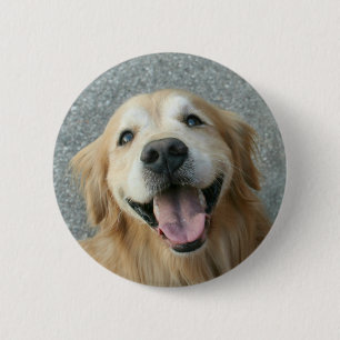 Badge Rond 5 Cm Golden retriever de sourire