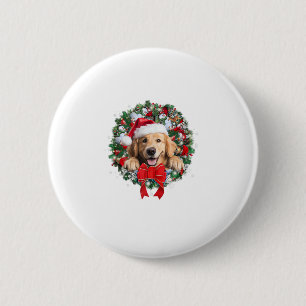 Badge Rond 5 Cm Golden Retriever décoration de couronne Noël Noël 