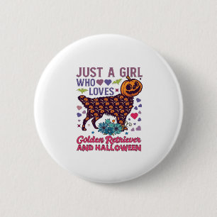Badge Rond 5 Cm Golden Retriever Halloween_1