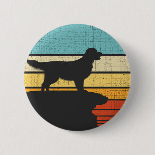 Badge Rond 5 Cm Golden Retriever Vintage 60s les années 70 proprié