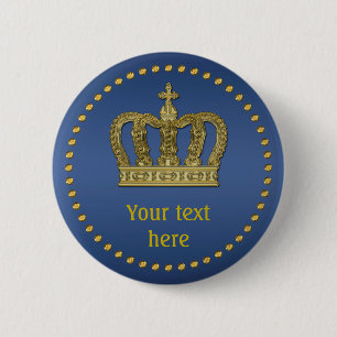 Badge Rond 5 Cm Golden Royal Crown II + votre backgr. & idées
