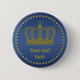Badge Rond 5 Cm Golden Royal Crown + votre backgr. & idées