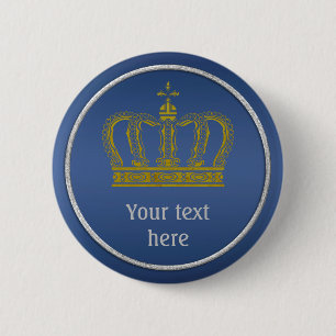 Badge Rond 5 Cm Golden Royal Crown + votre backgr. & idées