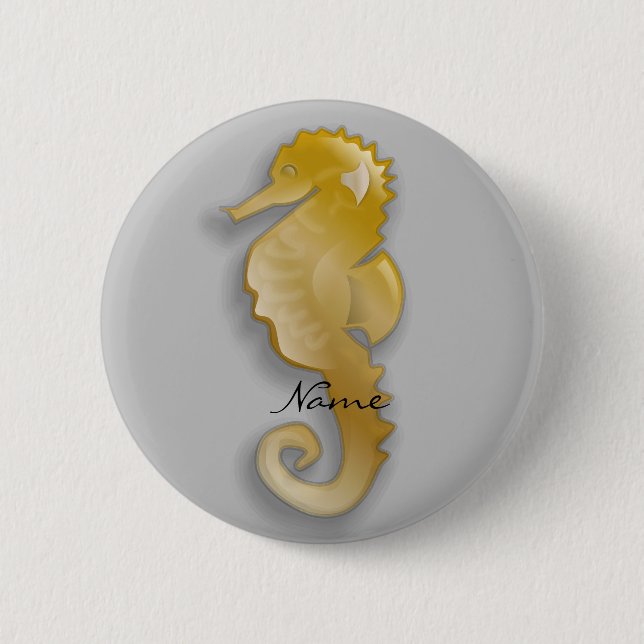 Badge Rond 5 Cm Golden Seahorse Thunder_Cove (Devant)