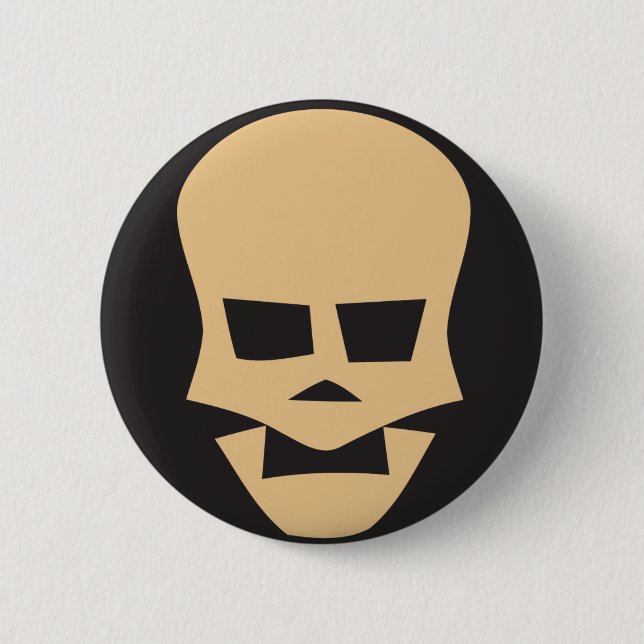 Badge Rond 5 Cm Golden skull (Devant)