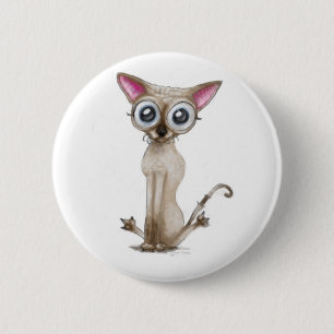 Badge Rond 5 Cm Golemn le chat (Selkirk Rex)