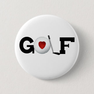 Badge Rond 5 Cm Golf avec la boule de golf