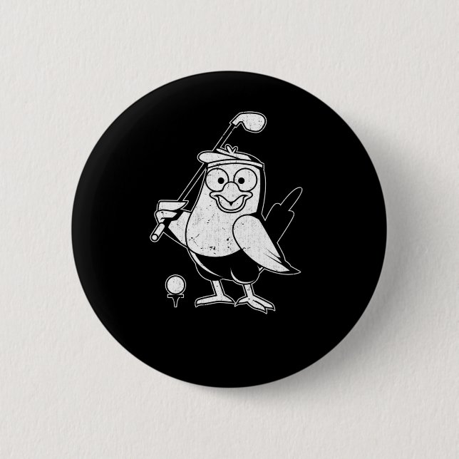 Badge Rond 5 Cm Golf Birdie Amusant Oiseau Animal Humour Golf (Devant)
