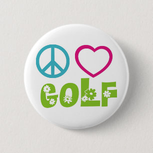 Badge Rond 5 Cm Golf d'amour de paix