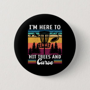Badge Rond 5 Cm Golf dans le rétro a frappé les arbres et a maudit