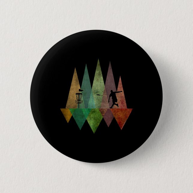 Badge Rond 5 Cm Golf de disque géométrique stylisé cool (Devant)