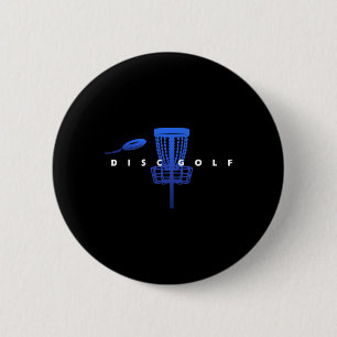 Badge Rond 5 Cm Golf de disque stylisé cool avec sket et disque -