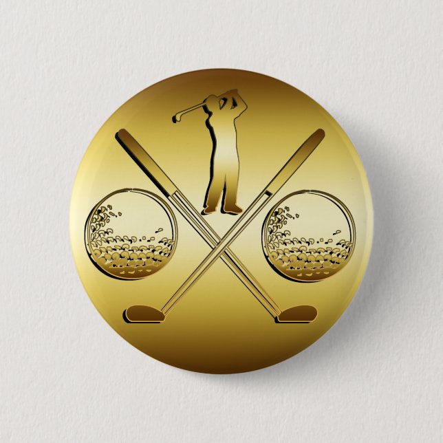 BADGE ROND 5 CM GOLF D'OR (Devant)