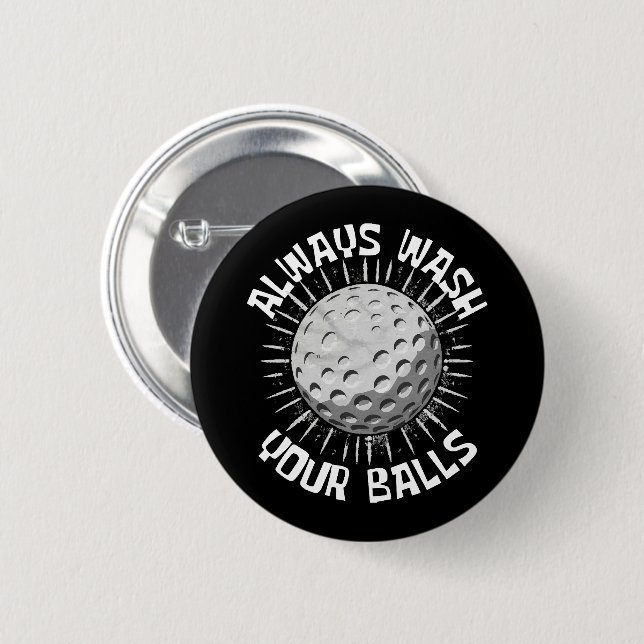 Badge Rond 5 Cm Golf drôle (Devant & derrière)
