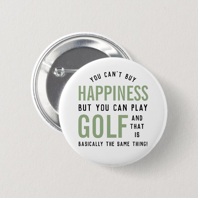 Badge Rond 5 Cm Golf est le bonheur Funny Golf Lover cadeaux (Devant & derrière)