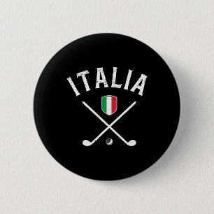 Badge Rond 5 Cm Golf Italie - Tee de golf drapeau italien