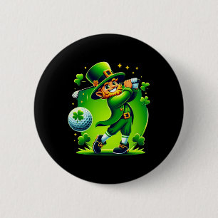 Badge Rond 5 Cm Golf Jour de la Saint Patrick Golf Irlandais Golf