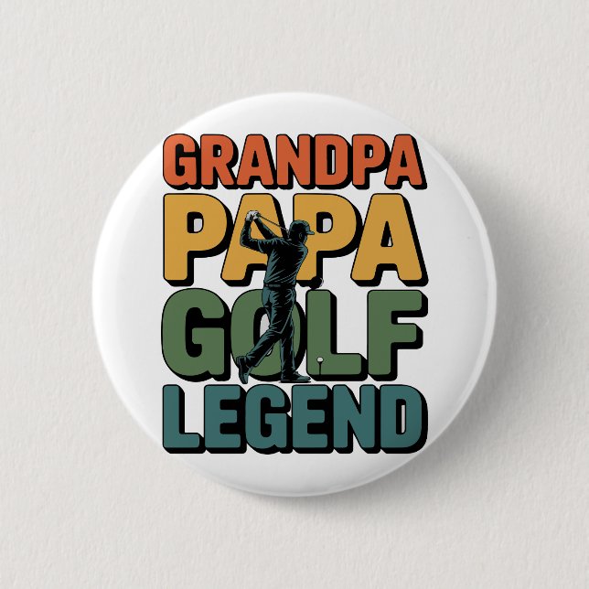 Badge Rond 5 Cm Golf Legend Grand Papa (Devant)
