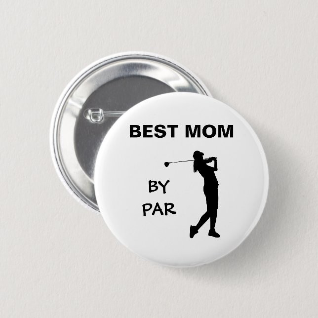 Badge Rond 5 Cm Golf Mommy Golfer Pun Fête des mères Meilleure mam (Devant & derrière)