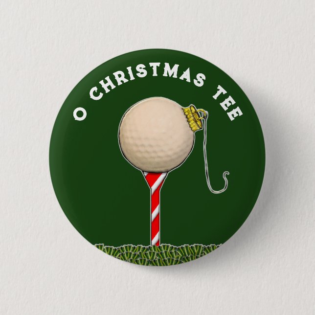 Badge Rond 5 Cm Golf Noël (Devant)