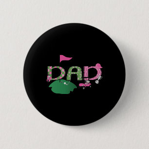 Badge Rond 5 Cm Golf Papa Trou en un Golf 1ère fête d'anniversaire