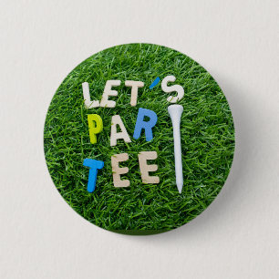 Badge Rond 5 Cm Golf Par Tee avec un tee sur la partie de golf ver