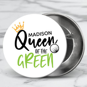 Badge Rond 5 Cm Golf Queen Of The Green Funny Moderne Personnalisé