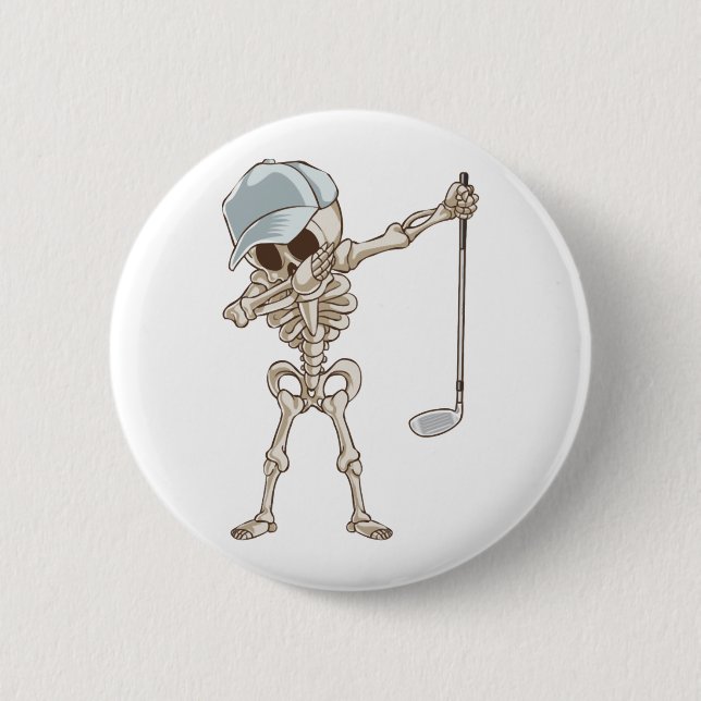 Badge Rond 5 Cm Golf Skeleton (Devant)