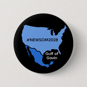 Badge Rond 5 Cm Golfe de Gavin   Newsom 2028